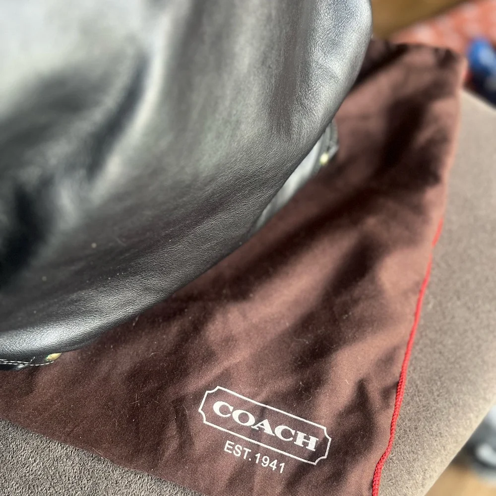 NWT Coach Black Leather Shoulder Bag - Picture 6 of 17